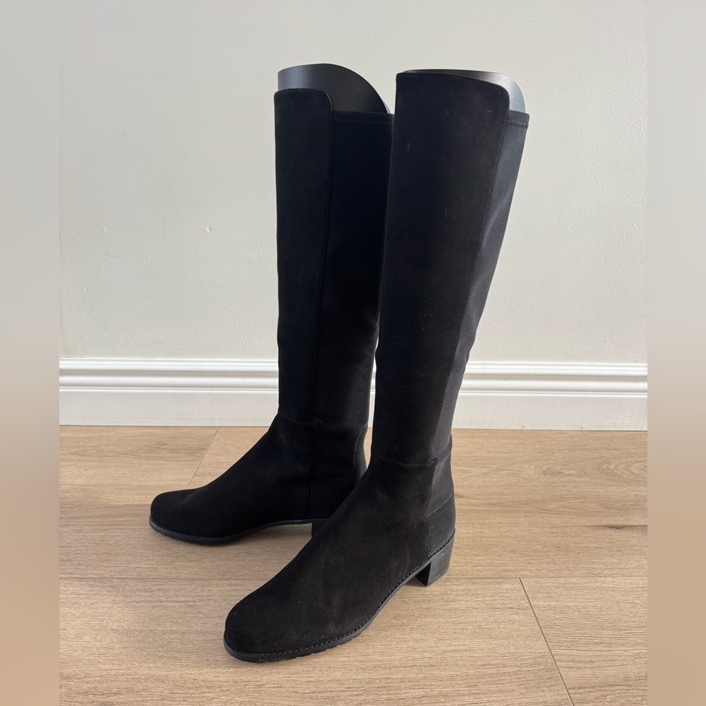 Stuart Weitzman Kneezie Knee High Black Suede Boots size 8 BRAND NEW